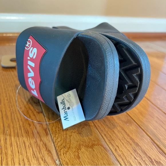 LEVIS Mens Batwing Slide 2 Black & Red Synthetic Upper Slippers Logo Size: 11,12 - Picture 14 of 15